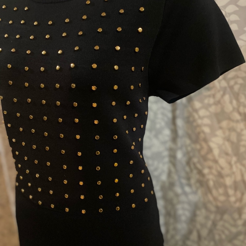 Gold Studded Sweater Dress